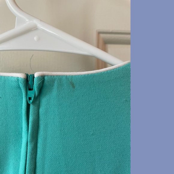 Vintage Leslie Fay Turquoise Tea Dress - Picture 3 of 10
